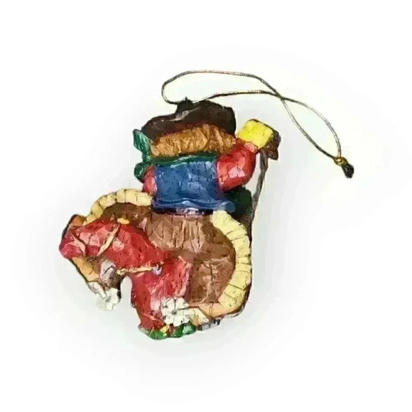 Southwestern Christmas Ornament Kitsch Cowboy Bull Riding Red Chili Pepper Lasso - Picture 2 of 6